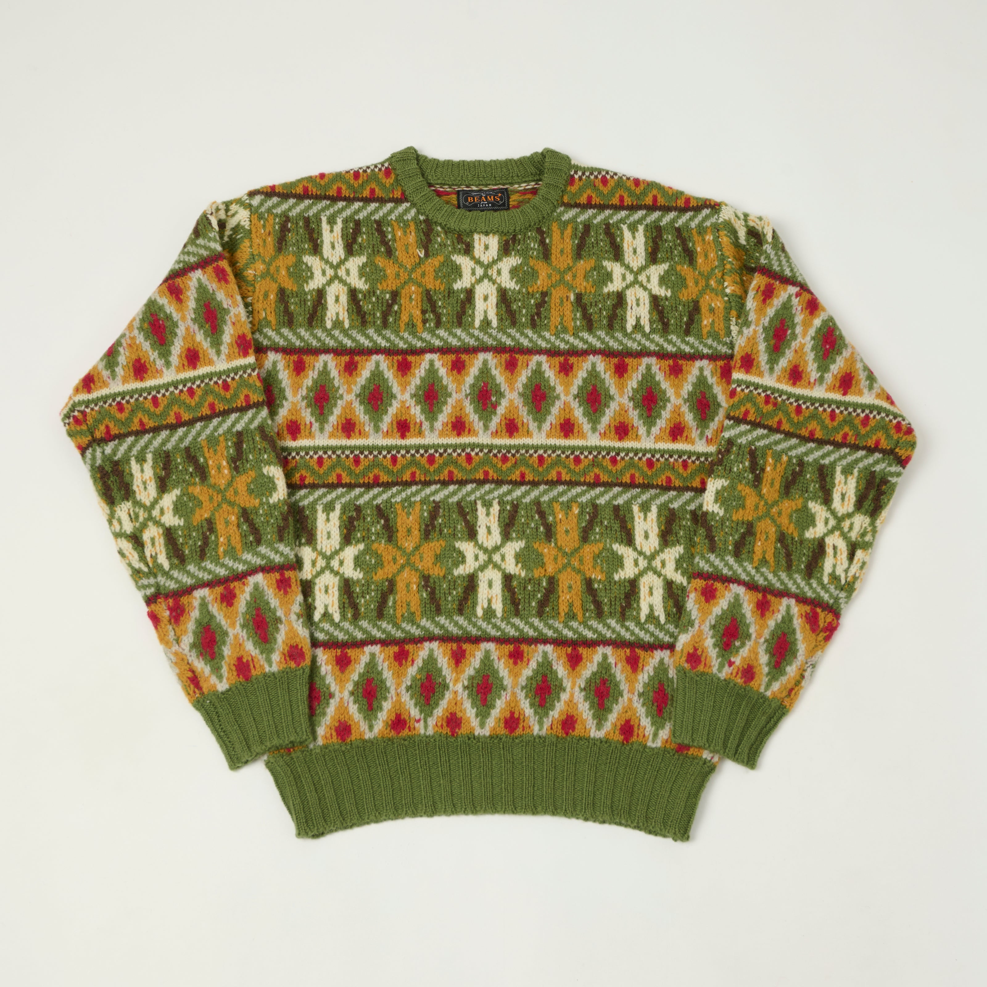 Beams Plus Fair Isle Jumper - Green – SON OF A STAG