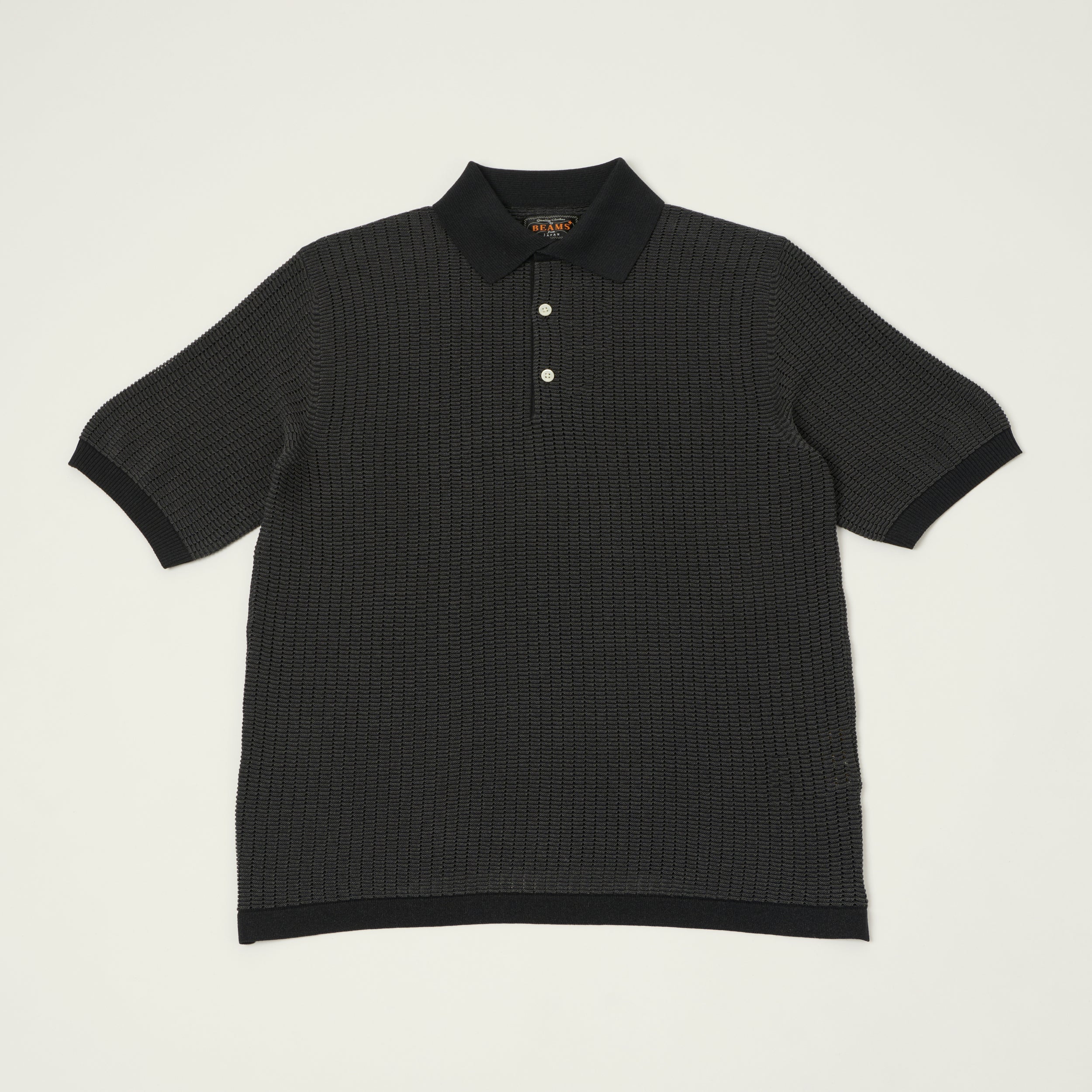 Beams Plus Washi Short Sleeve Knit Polo Shirt - Black – SON OF A STAG