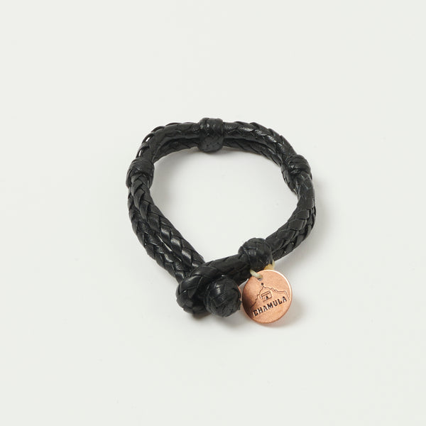 Chamula Double Round Leather Bracelet - Black