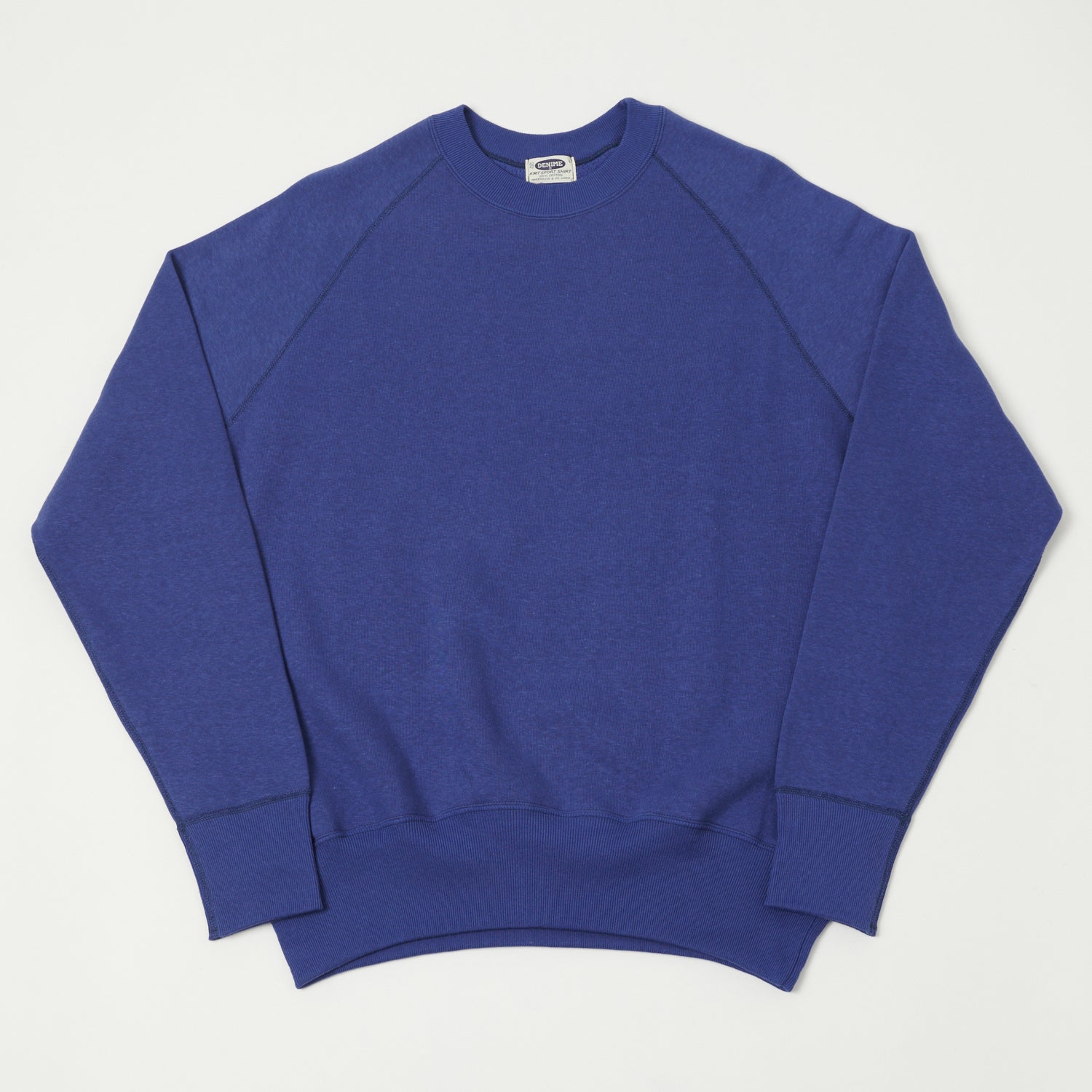 Denime Four Needle Raglan Hoodie Blue - Made in Japan