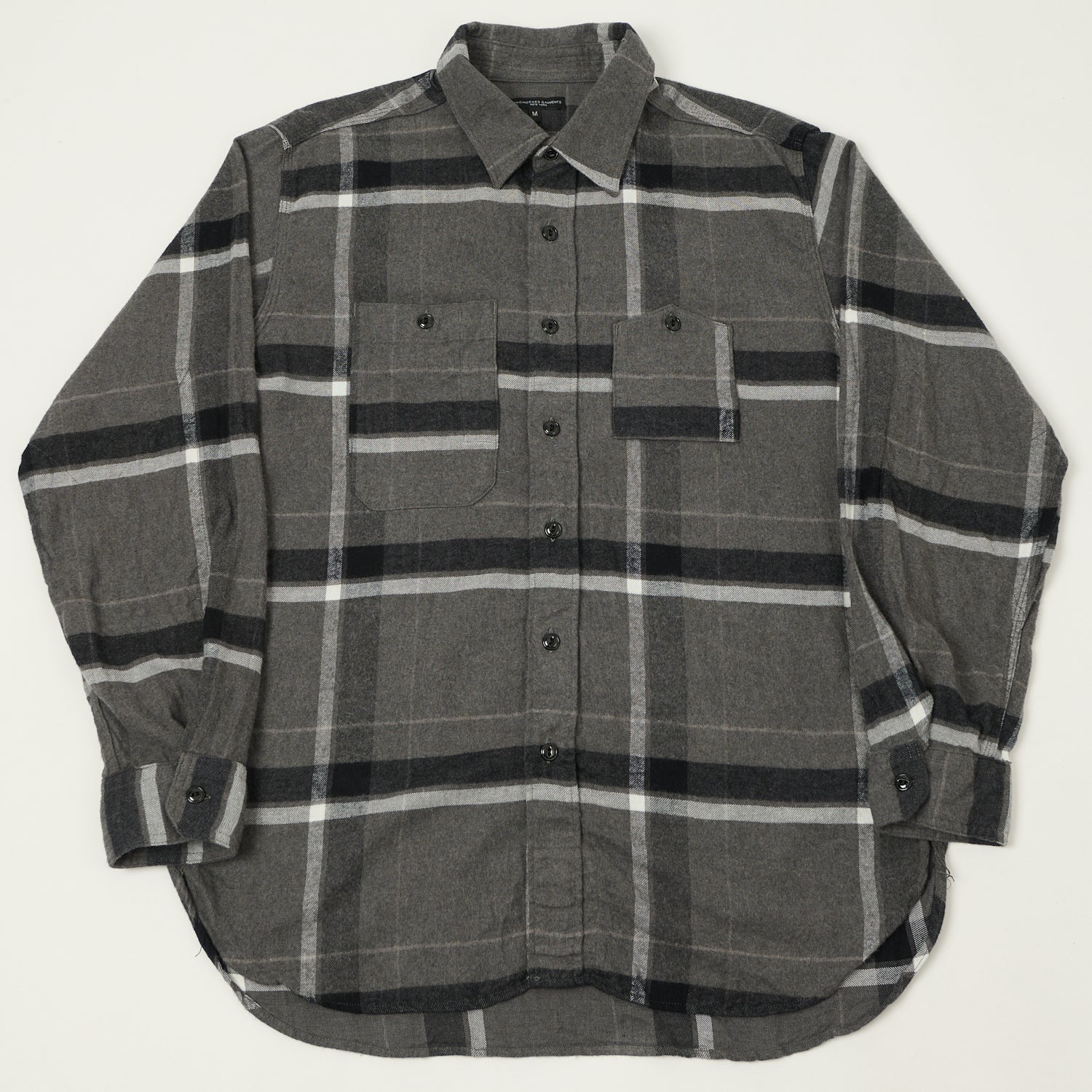 Engineered Garments Brushed Cotton Big Plaid Work Shirt - Grey