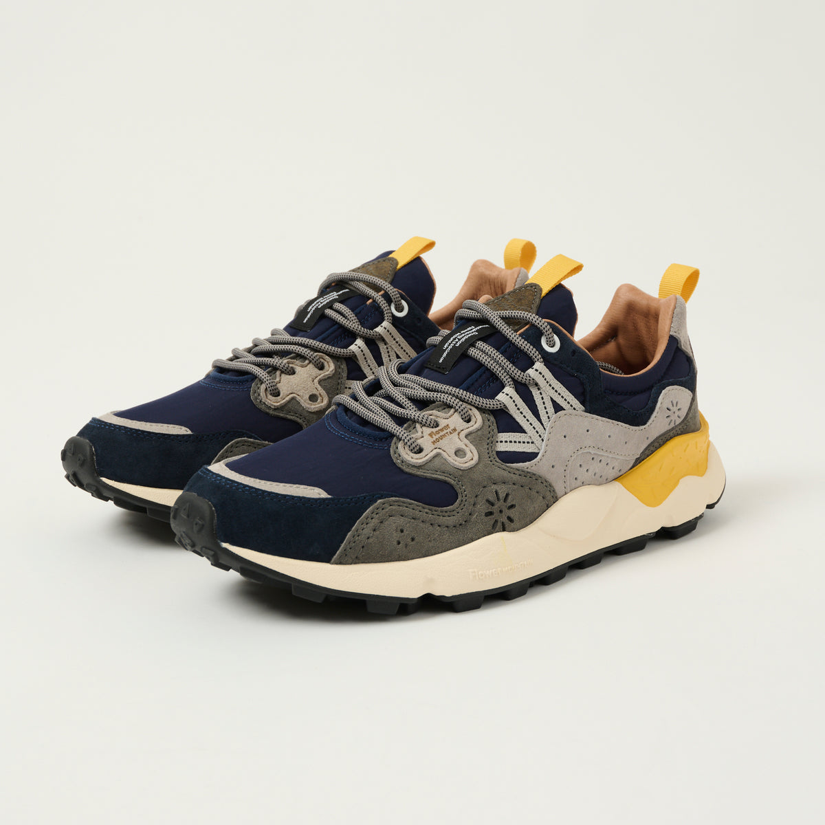 Flower Mountain Yamano 3 Man Suede/Nylon Sneaker - Navy/Blue/Grey 