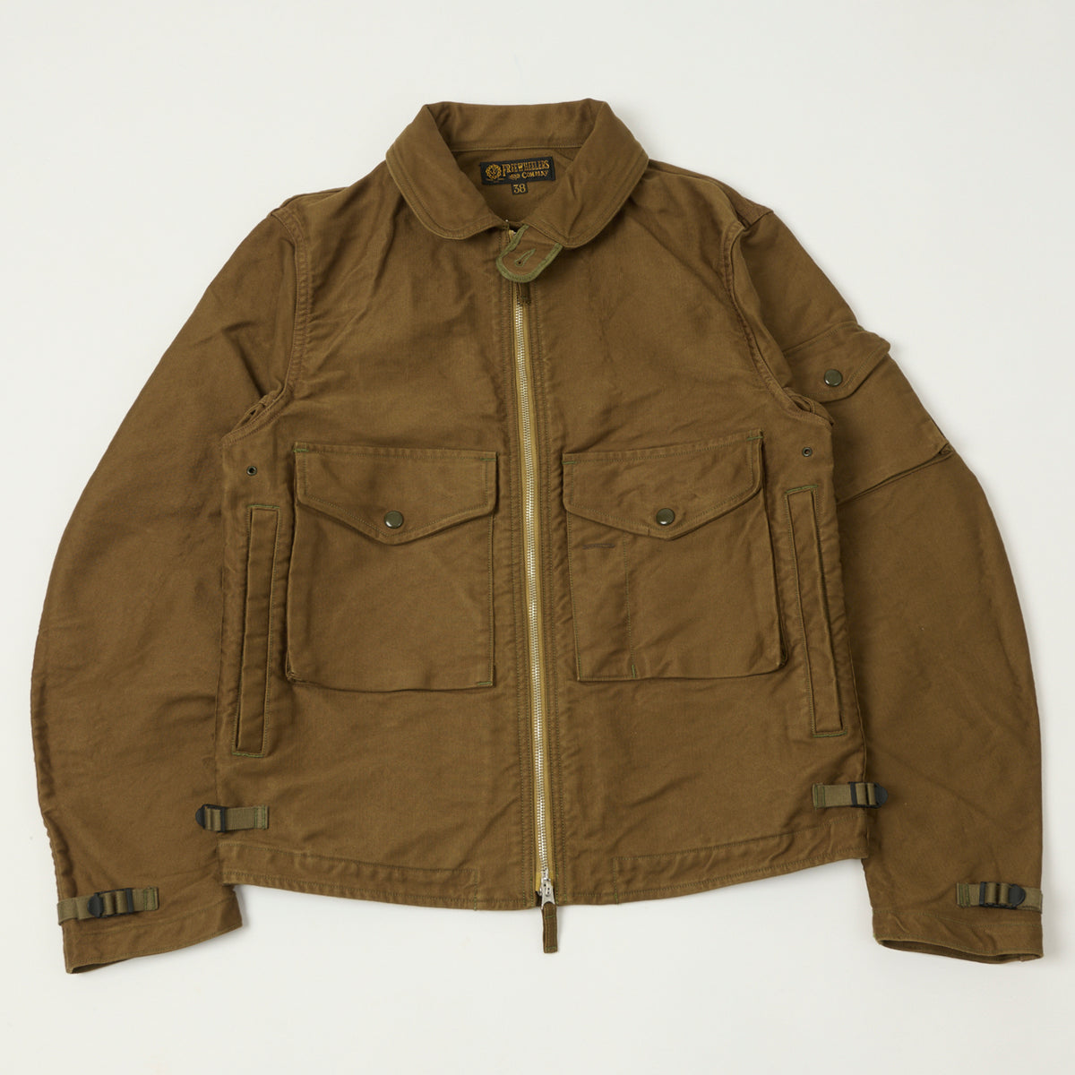 Freewheelers & Co S-8 Aviators Summer Flying Jacket - Sepia Brown 
