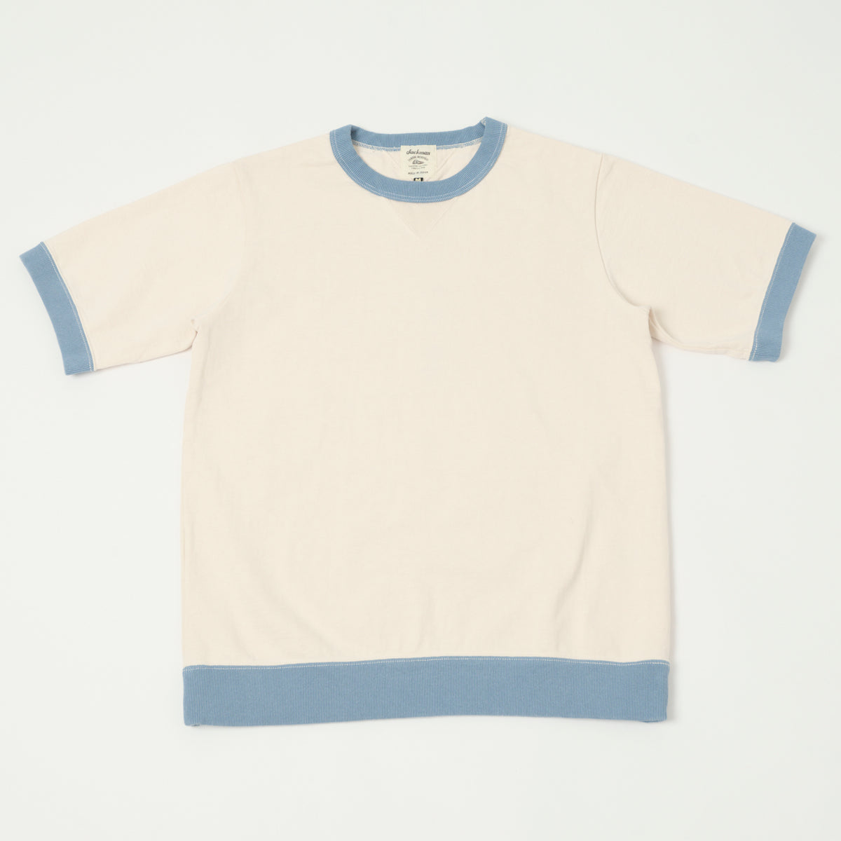 Jackman Dotsume Rib T-Shirt - Soft Pink/Blue Grey – SON OF A STAG