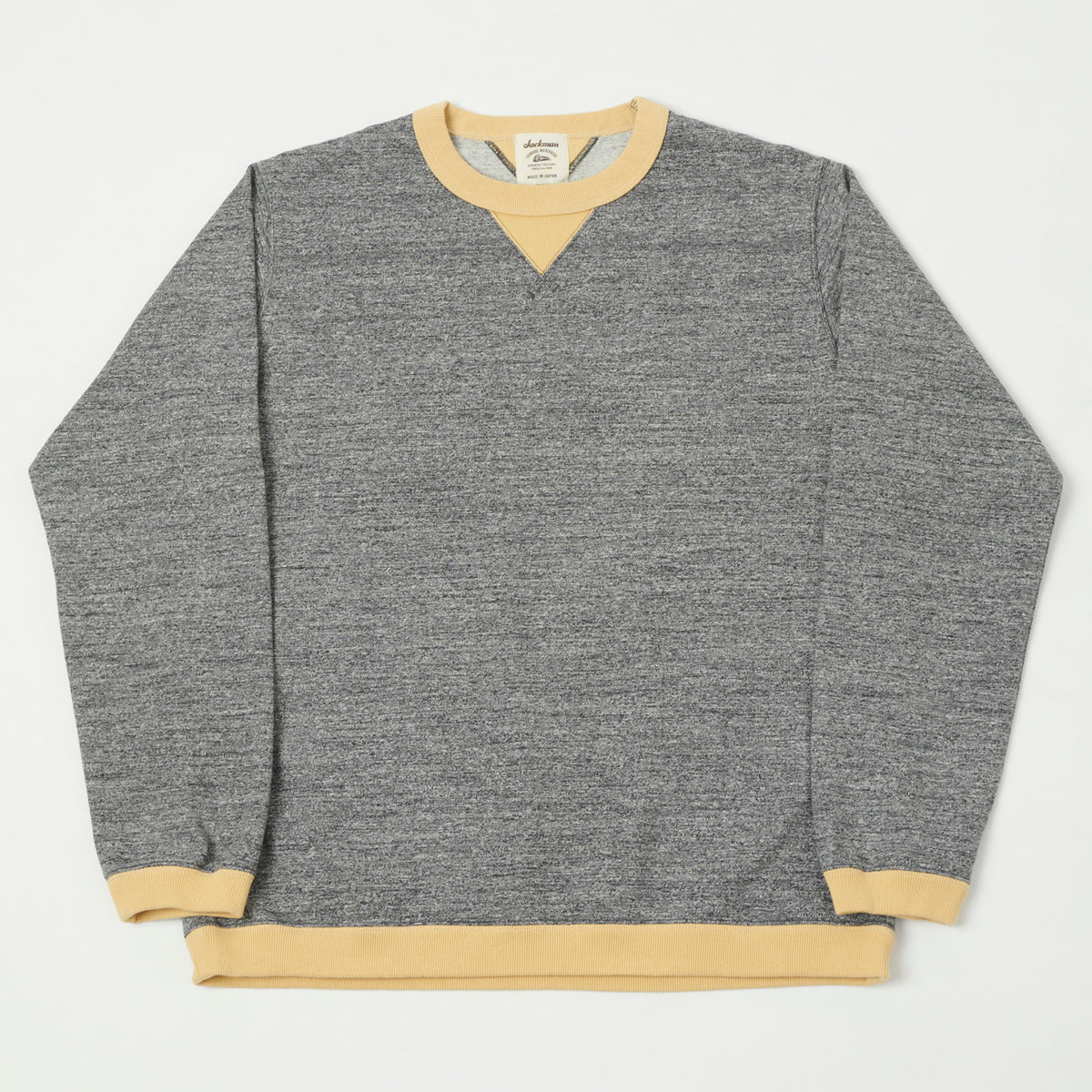 Jackman Long Sleeve Dotsume Rib T-Shirt - Charcoal/Butter – SON OF 