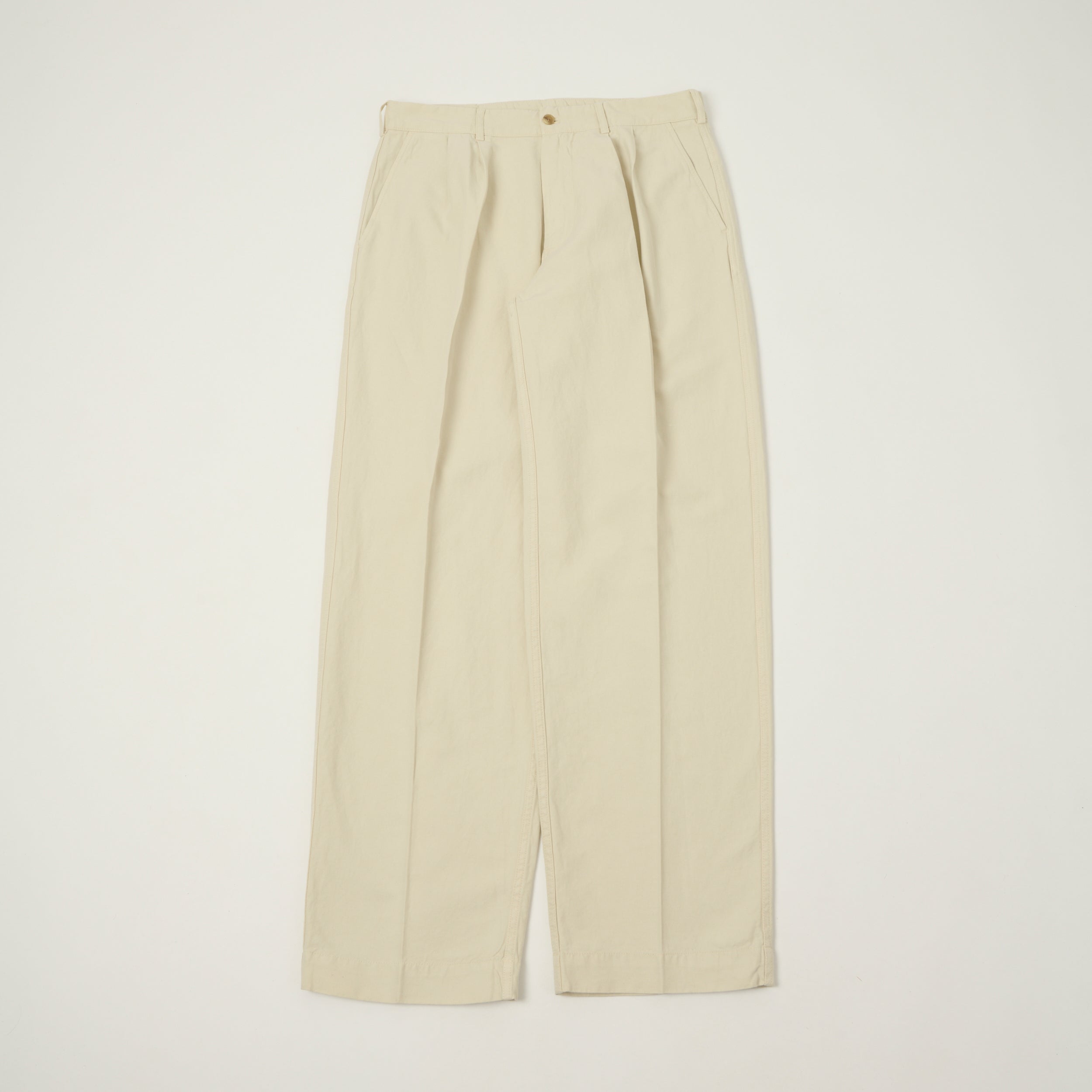 Knickerbocker 'Canal' Pleated Cotton Linen Trouser - Birch – SON