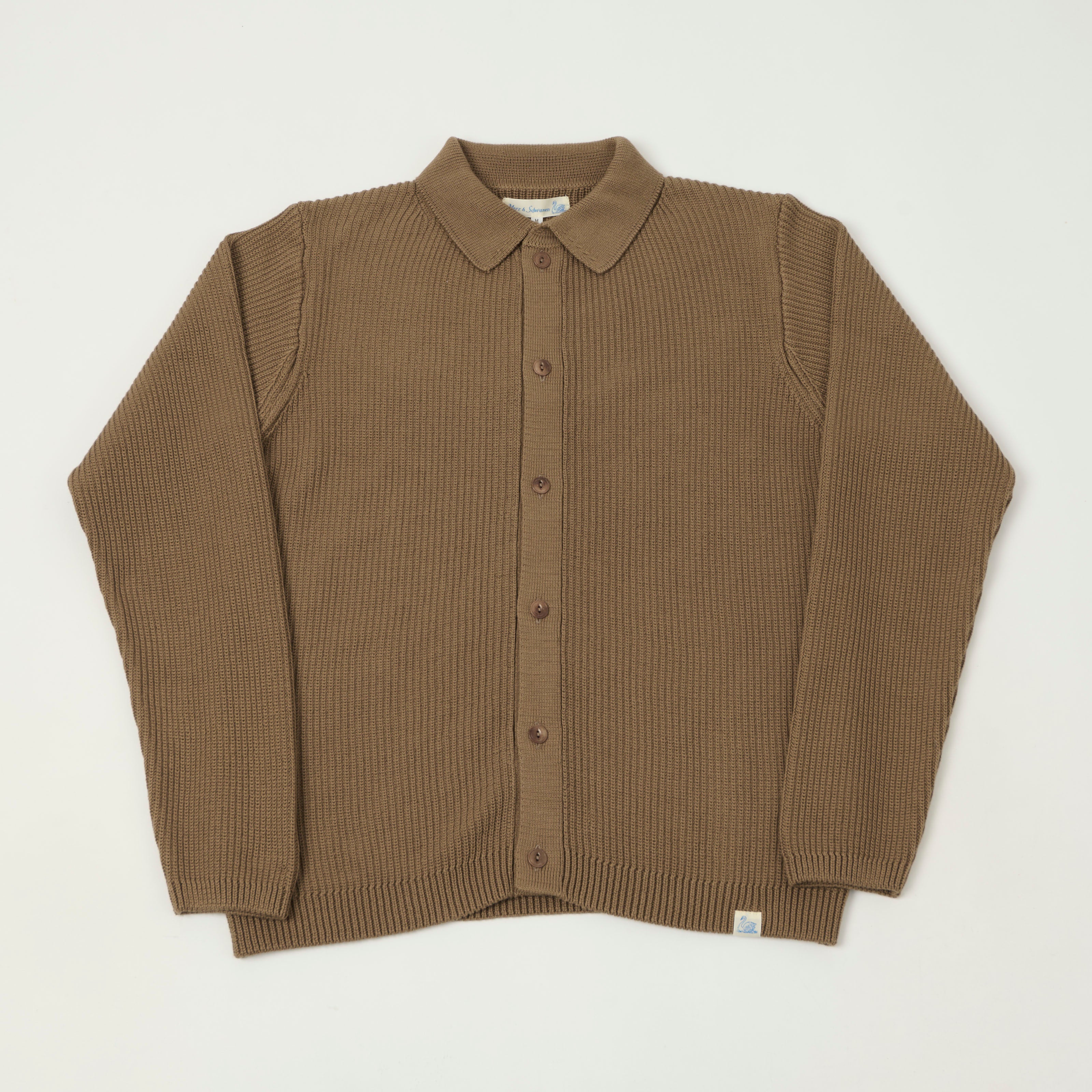 Merz b. Schwanen 'Good Basics' Button Up Knit Shirt - Grain – SON