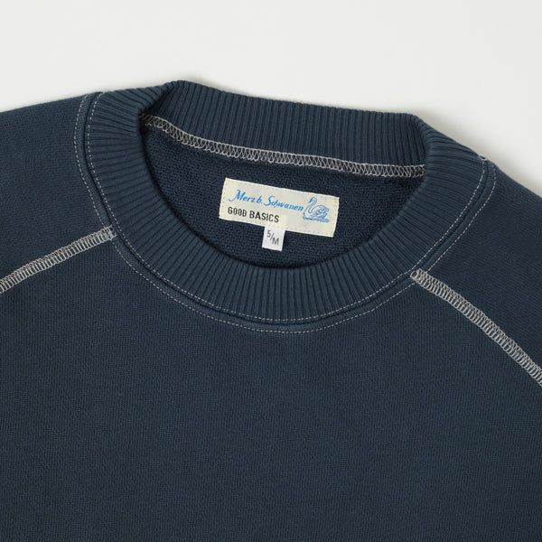 Merz b. Schwanen RGSW02 Short Sleeve Sweatshirt - Denim Blue