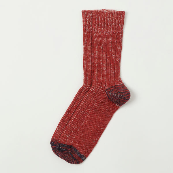 Merz b. Schwanen W72 Merino Wool Socks - Red/Nature