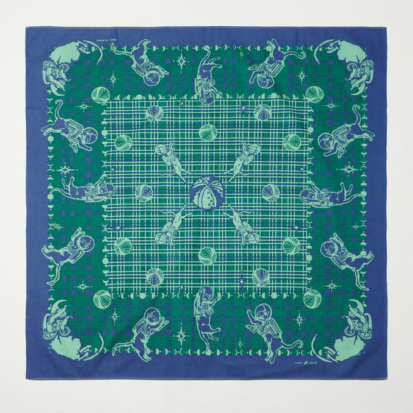One Ear Brand 'Purrfect Space' (Space Cat) Bandana - Slow Boat Blue