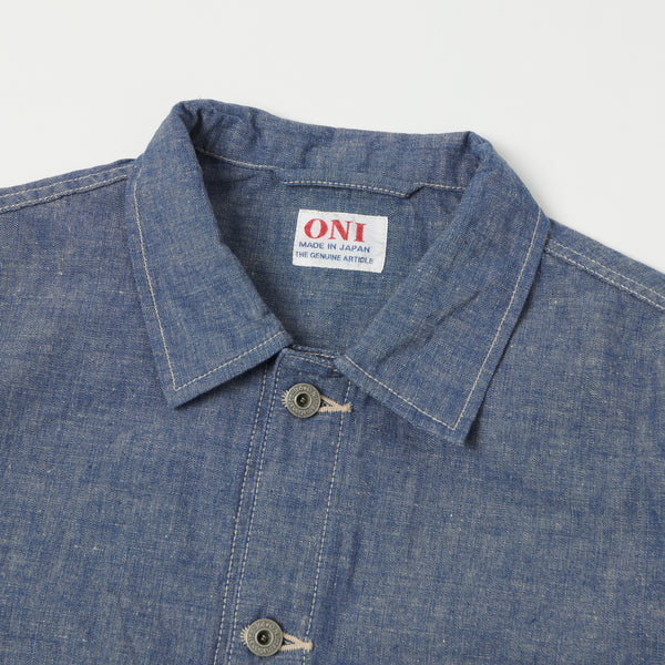 ONI 03101-HCBGY 8.3oz Heavy Chambray Coverall Jacket - Blue Grey One Wash