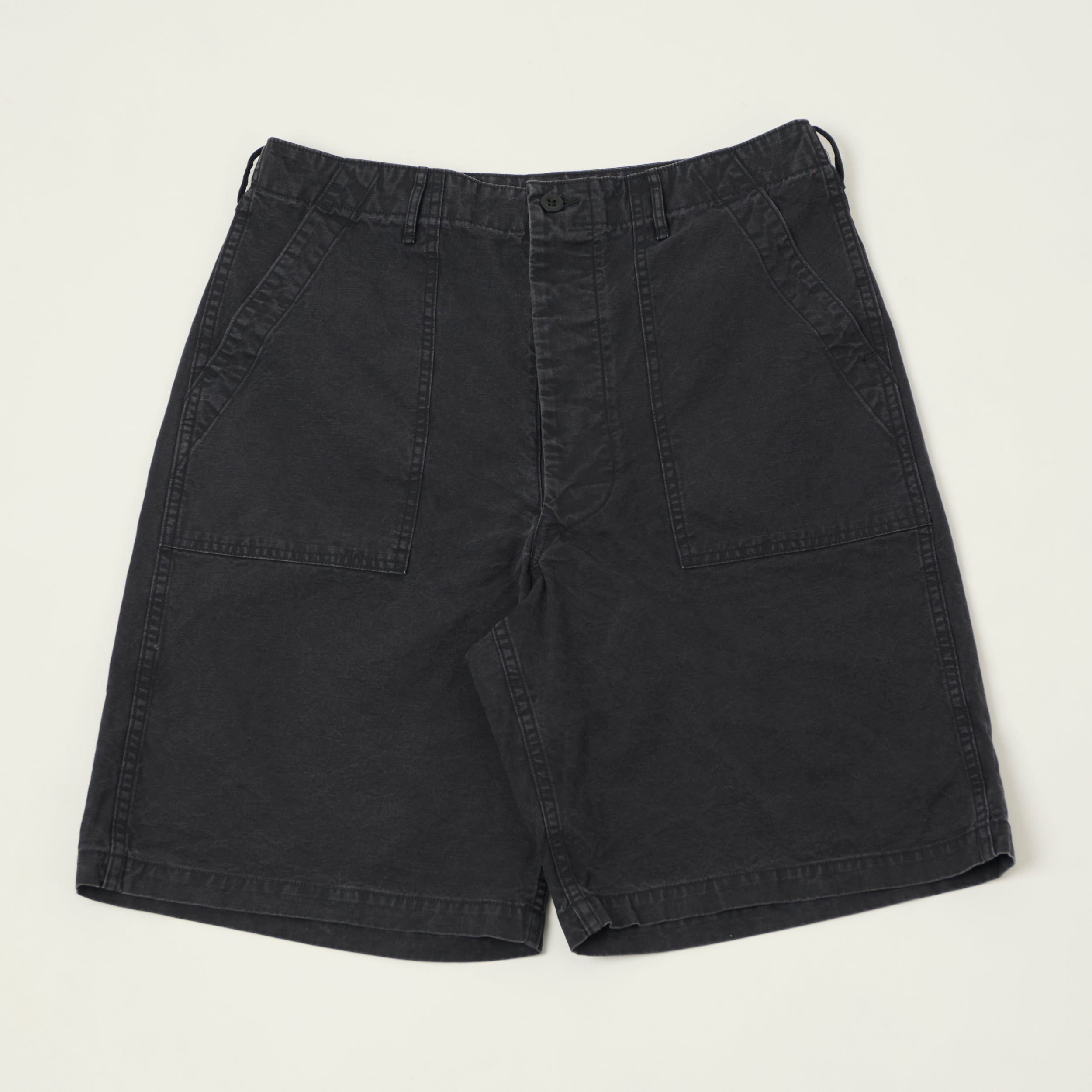 orSlow Lightweight Canvas Summer Fatigue Shorts - Black – SON OF A