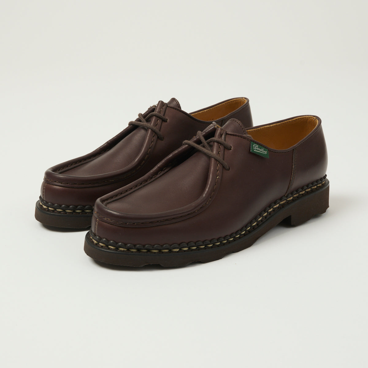 Paraboot Griff II Leather Derby Shoes | Made in France | Brown | Norwegian Welt Michael Griff Derby Shoes brown cerf main image 3