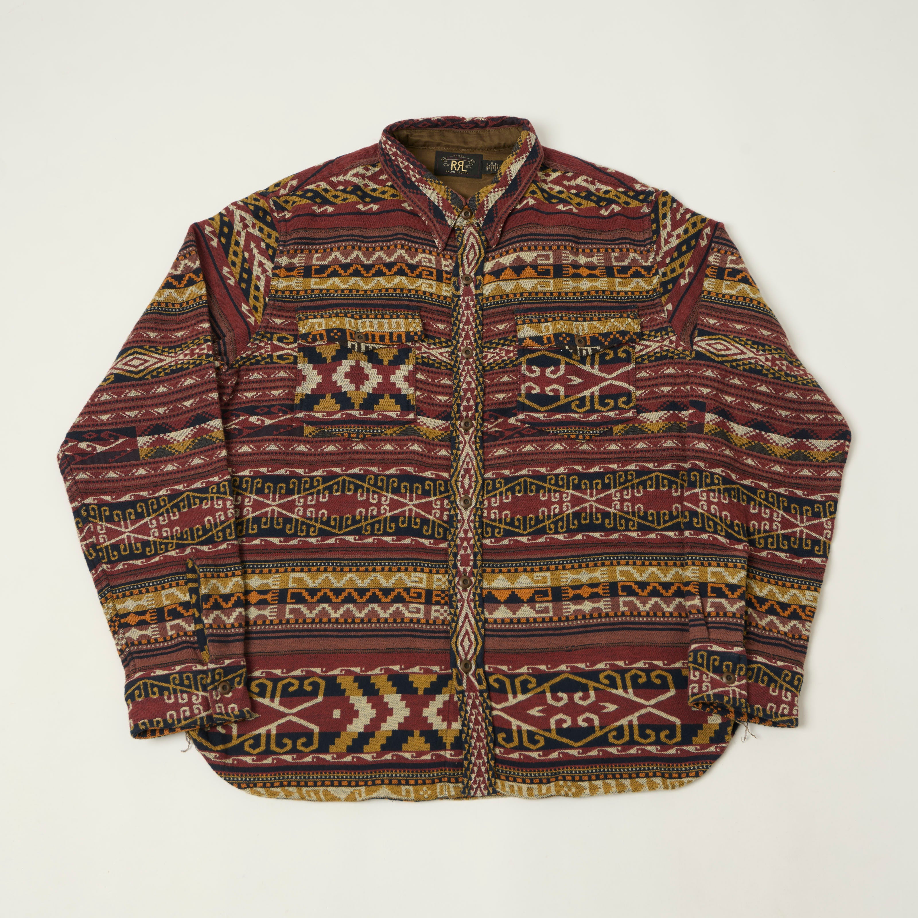 RRL Aztec Jacquard Work Shirt - Red/Multi – SON OF A STAG