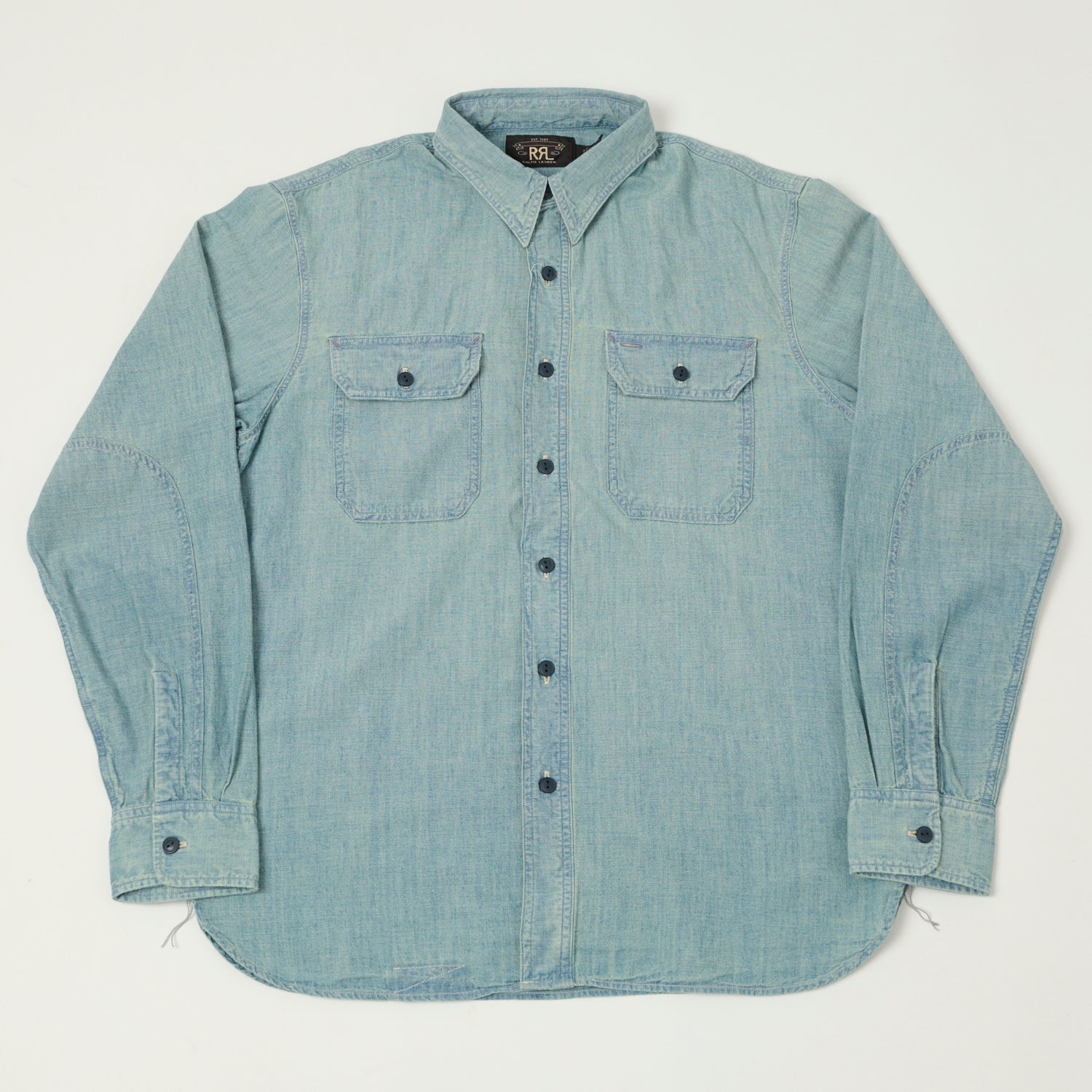 RRL Indigo Chambray Workshirt - Medium Wash – SON OF A STAG RRL Indigo Chambray Workshirt - Medium Wash – SON OF A STAG