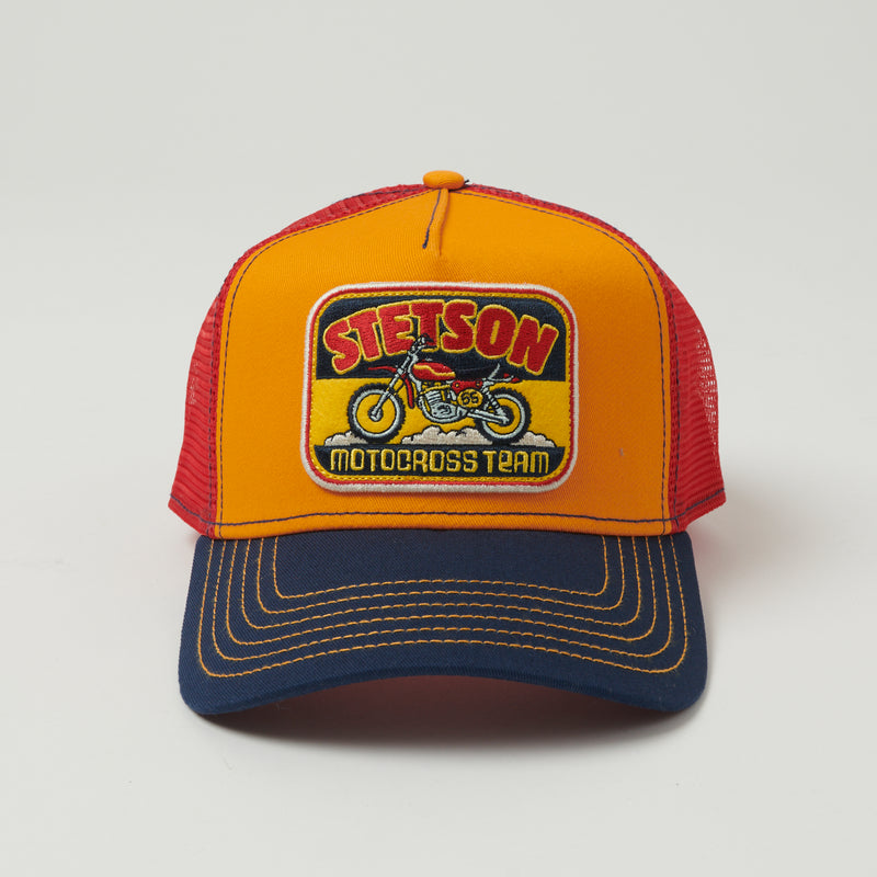 Stetson 'Motocross Team' Trucker Cap - Navy/Yellow/Red