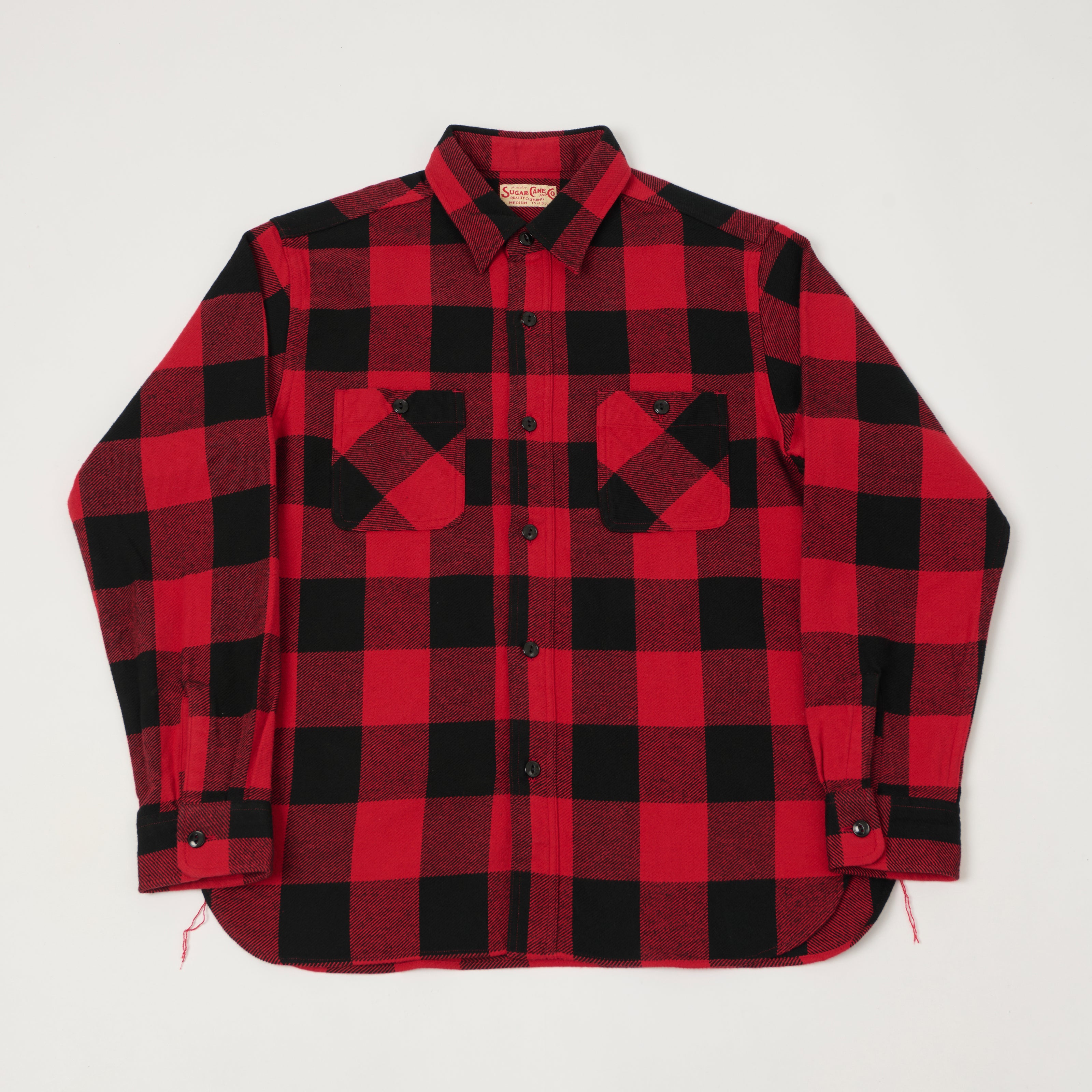 p*n様 SUGAR CANE フランネルシャツ Lサイズ レッド・ブラックチェ Sugar Cane Buffalo Check Work Shirt - Red – SON OF A STAG