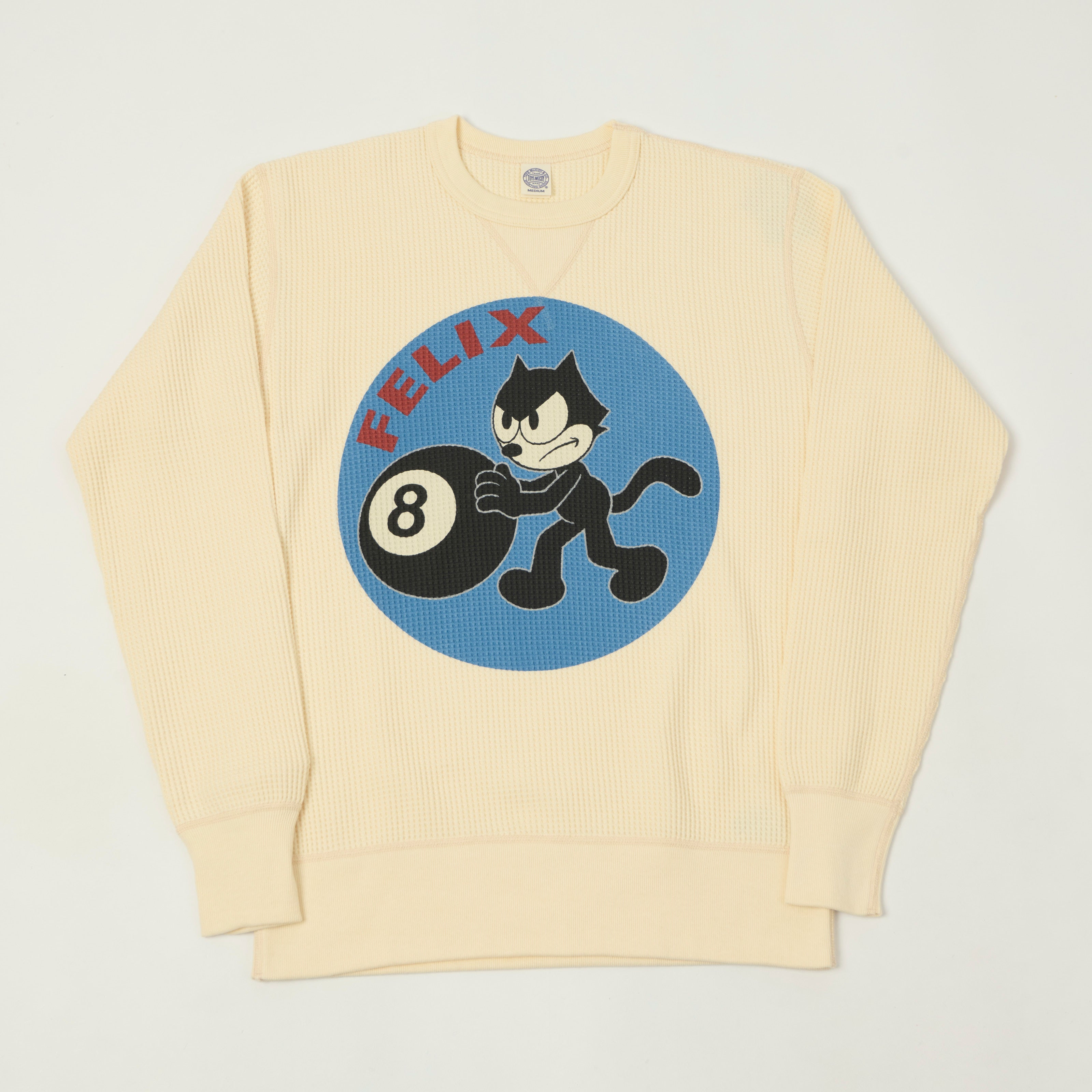 Toys McCoy FELIX THE CAT 「8ボール」トレーナー　L TOYS McCOY Felix '8 Ball' Thermal Sweatshirt - Natural – SON OF A STAG