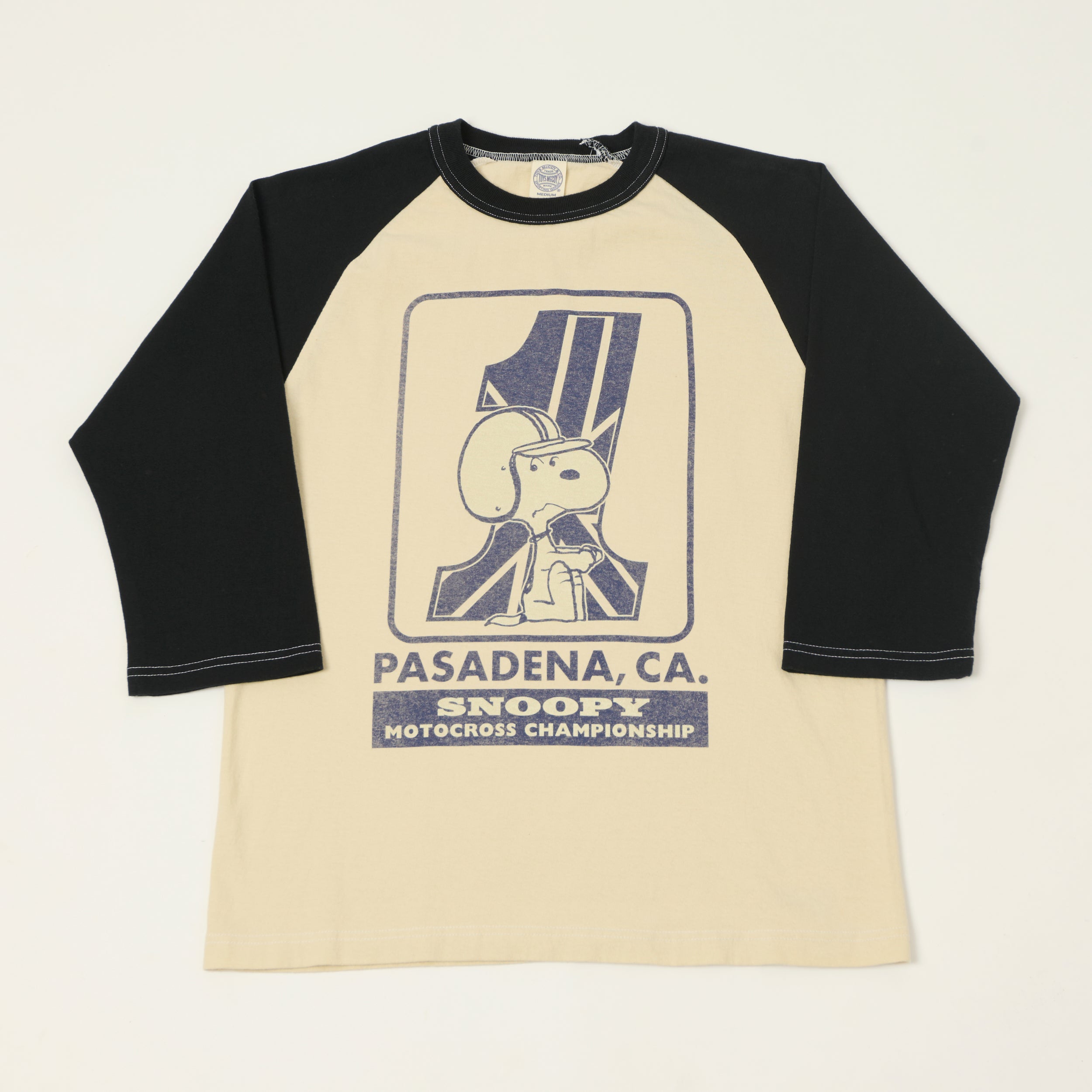 TOYS McCOY 'Snoopy Motocross' Raglan Sleeve Baseball T-Shirt
