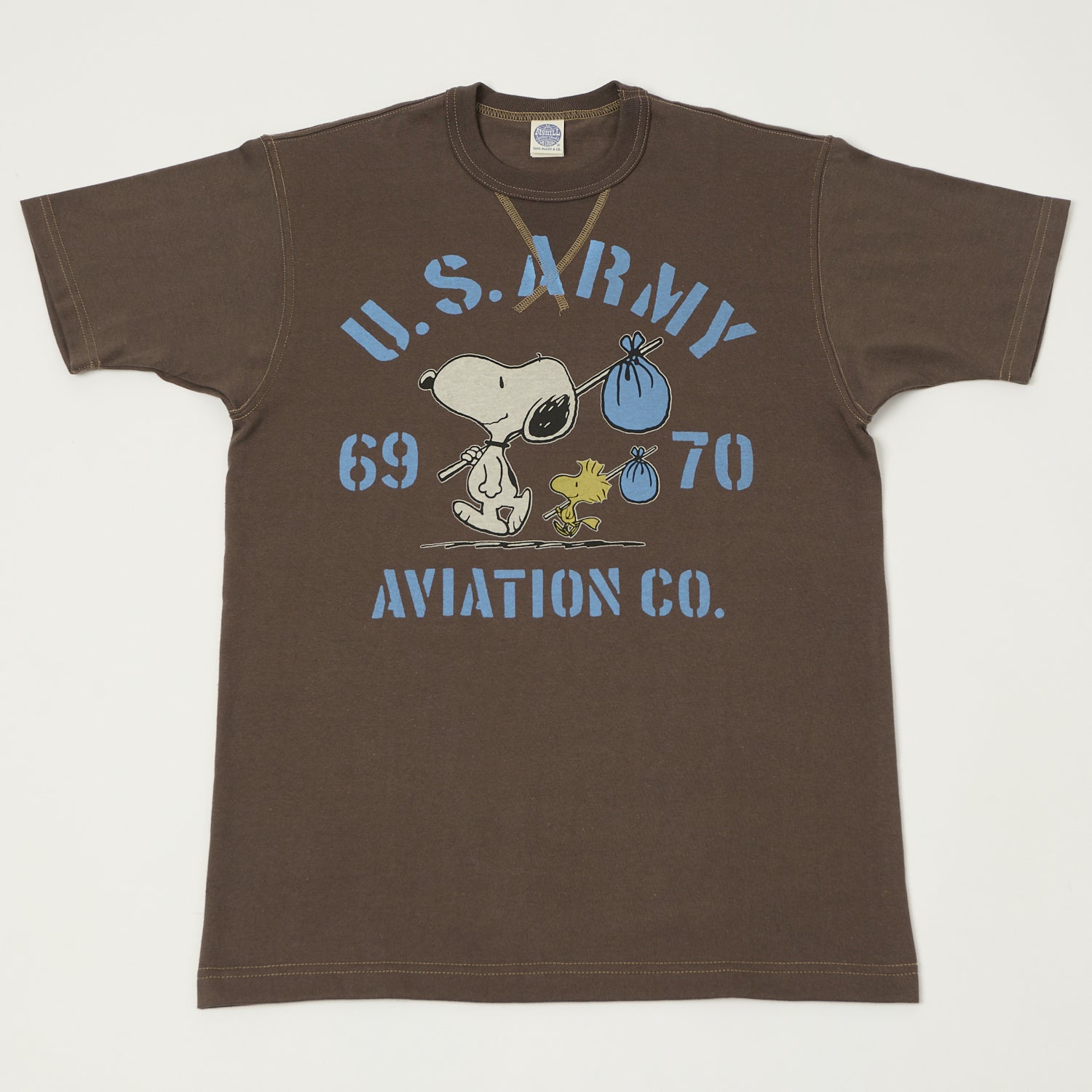 TOYS McCOY Snoopy 'U.S. Army Aviation Co' T-Shirt - Dark Charcoal
