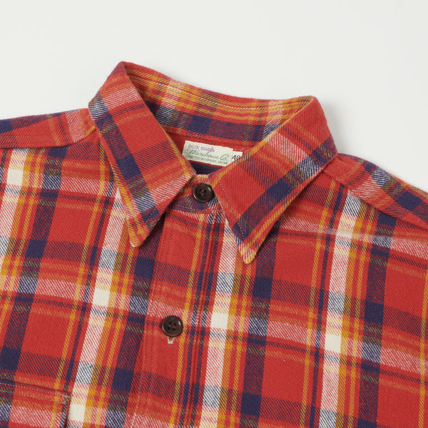 Warehouse 3022 'G Pattern 24' Check Flannel Shirt - Red