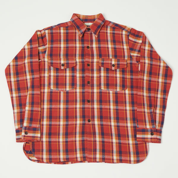 Warehouse 3022 'G Pattern 24' Check Flannel Shirt - Red