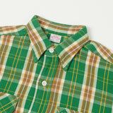 Warehouse 3104 '23 'C Pattern' Flannel Shirt - Green