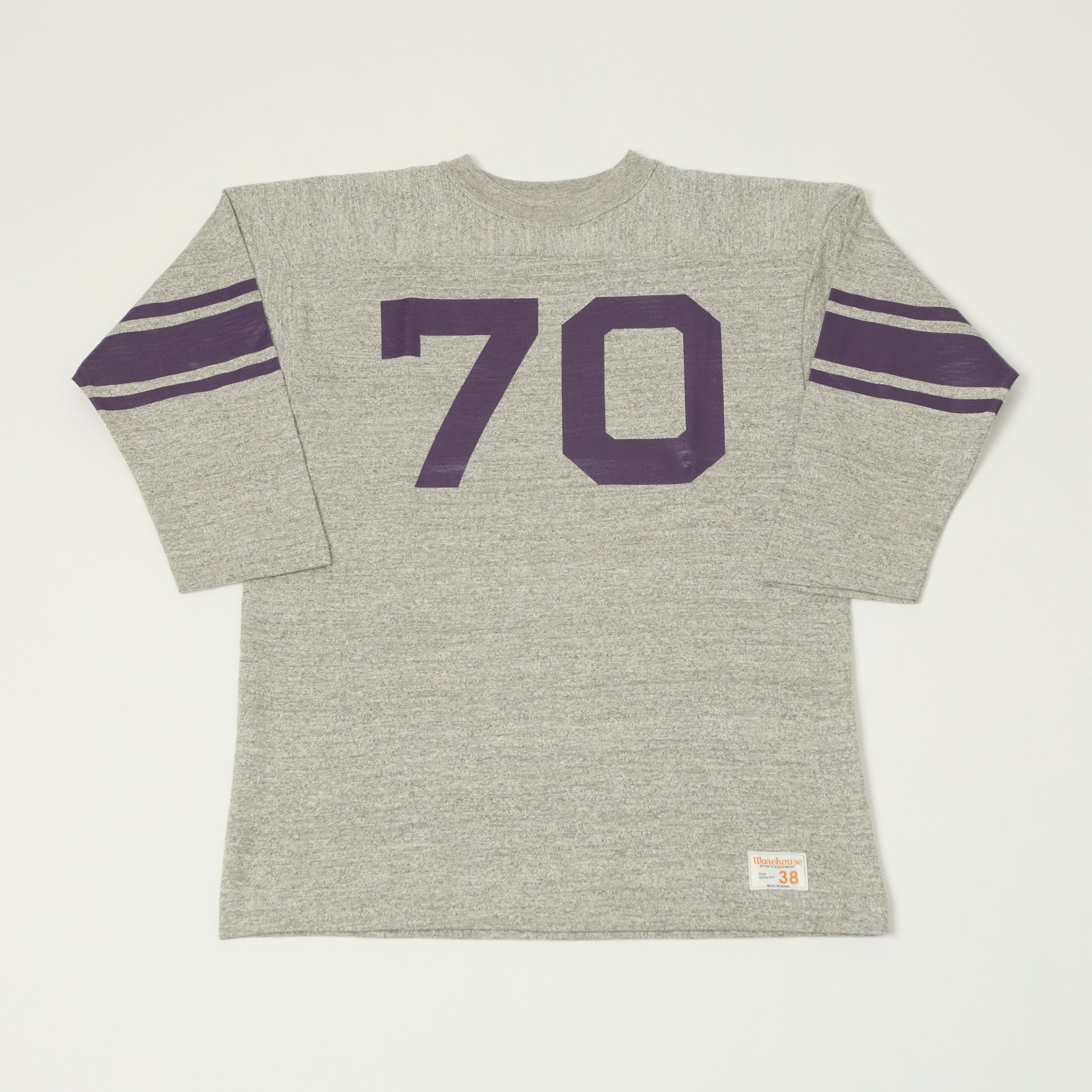 Warehouse & Co 4063 'No. 70' 3/4 Sleeve Football Tee - Heather