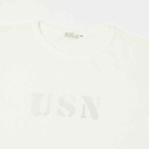 Warehouse 4091 'USN' USN Skivvy Tee - Off White