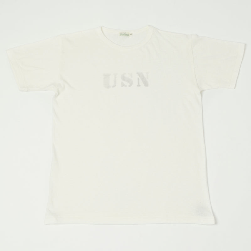 Warehouse 4091 'USN' USN Skivvy Tee - Off White