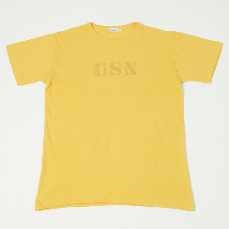 Warehouse 4091 'USN' USN Skivvy Tee - Yellow