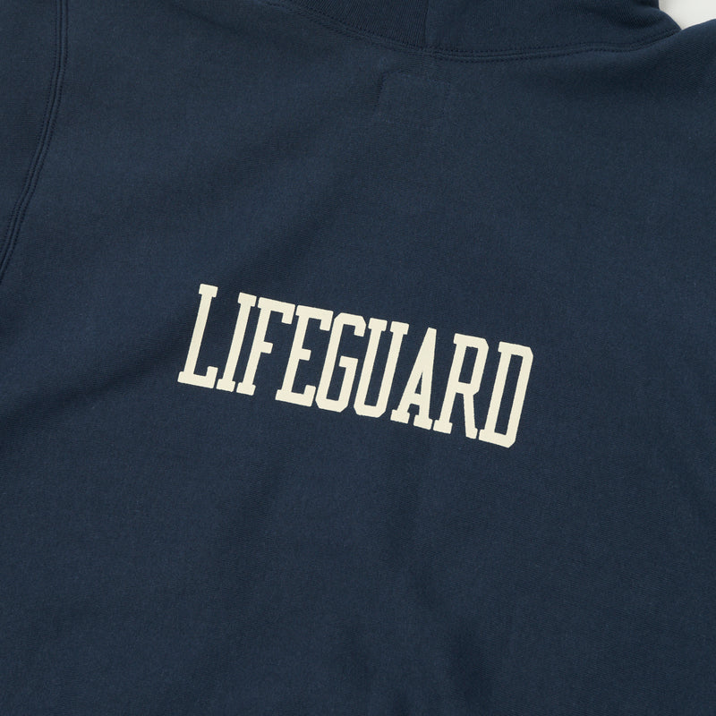Warehouse 484 'Lifeguard' Reverse Weave Hooded Sweatshirt - Navy