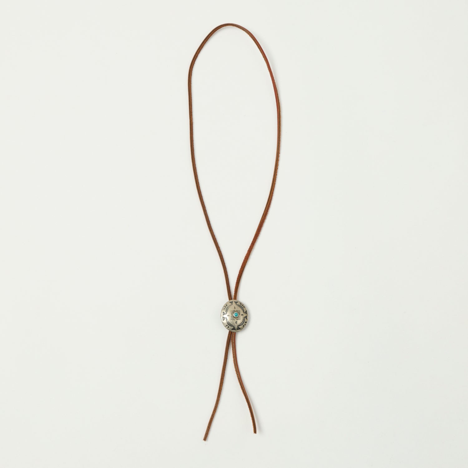 Yuketen Leather Bolo Tie w/Turquoise Concho - Brown – SON OF A STAG