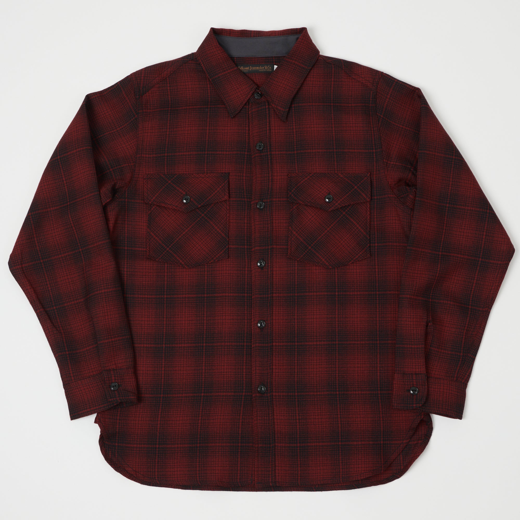 Full Count 4059-2 Ombre Check CPO Shirt - Red