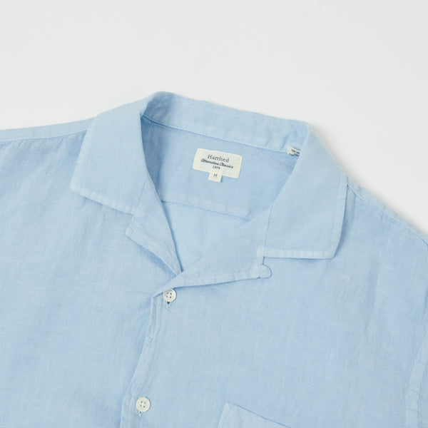 Hartford AZ05001 Linen Short Sleeve Shirt - Tie Dye Azur/Nautic Blue
