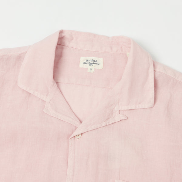 Hartford AZ04001 Linen Short Sleeve Shirt - Faded Pink