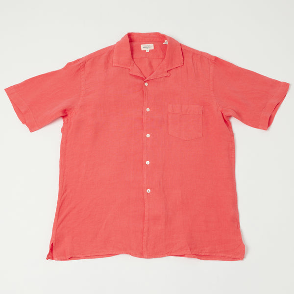 Hartford AZ04001 Linen Short Sleeve Shirt - Faded Red