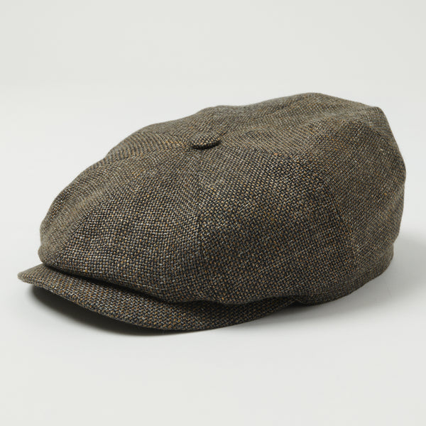 Stetson Hatteras 'Ellington' Virgin Wool/Linen Flat Cap - Grey/Brown