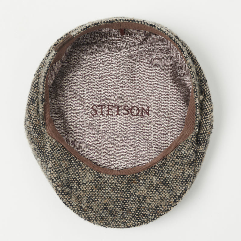 Stetson 6840601-471 Hatteras Donegal Tweed Flat Cap - Grey Melange