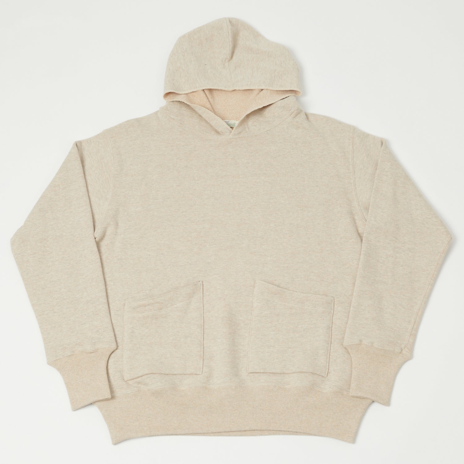 Warehouse 453 Two Pocket Set-In Hooded Sweatshirt - Oatmeal