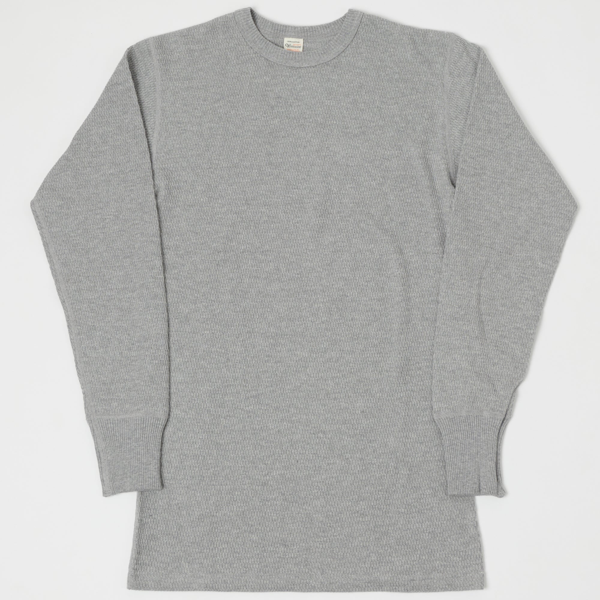 Warehouse Co 5903 Waffle Knit Thermal T-Shirt Heather Grey