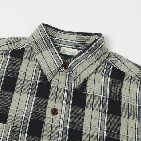 Warehouse 3022 'G Pattern' Check Flannel Shirt - Grey
