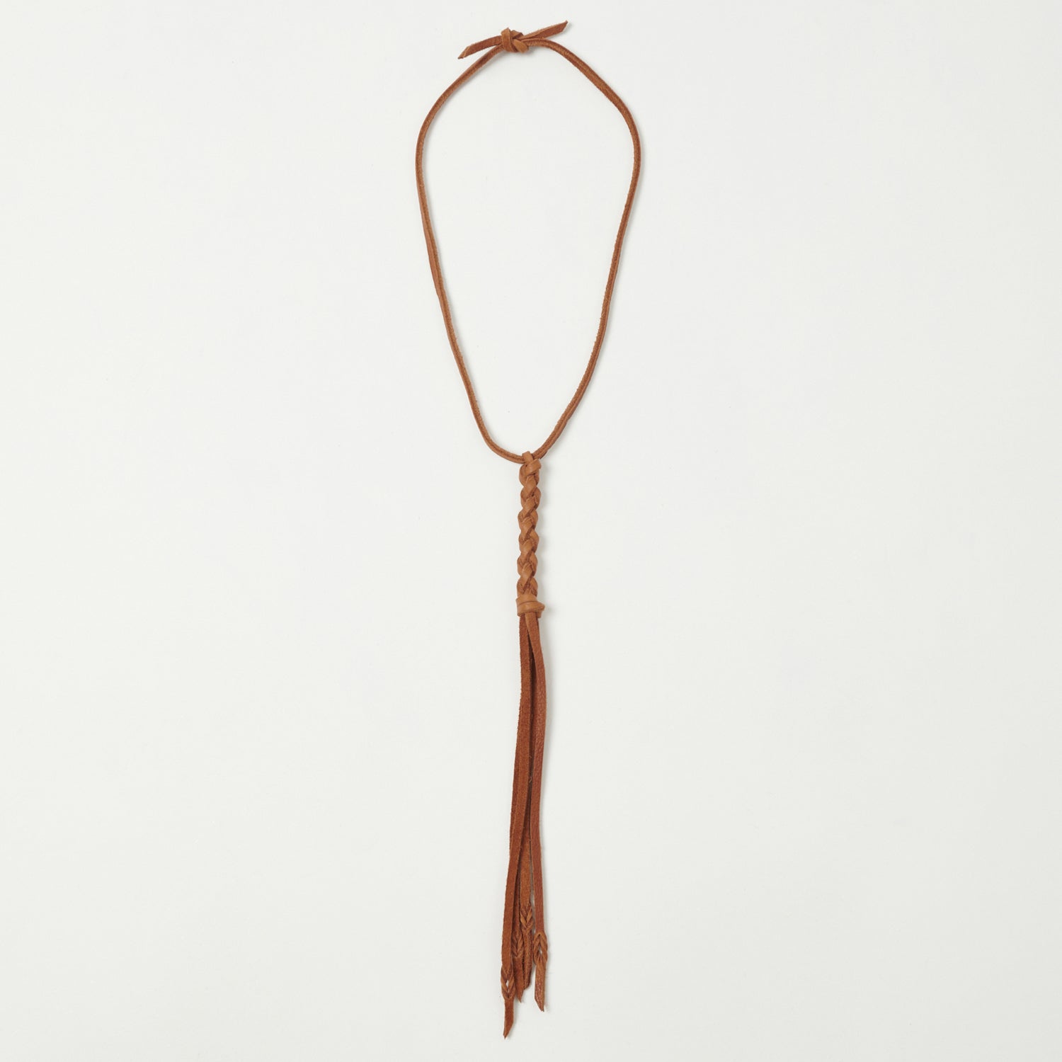 Yuketen Braided Leather Necklace - Rust