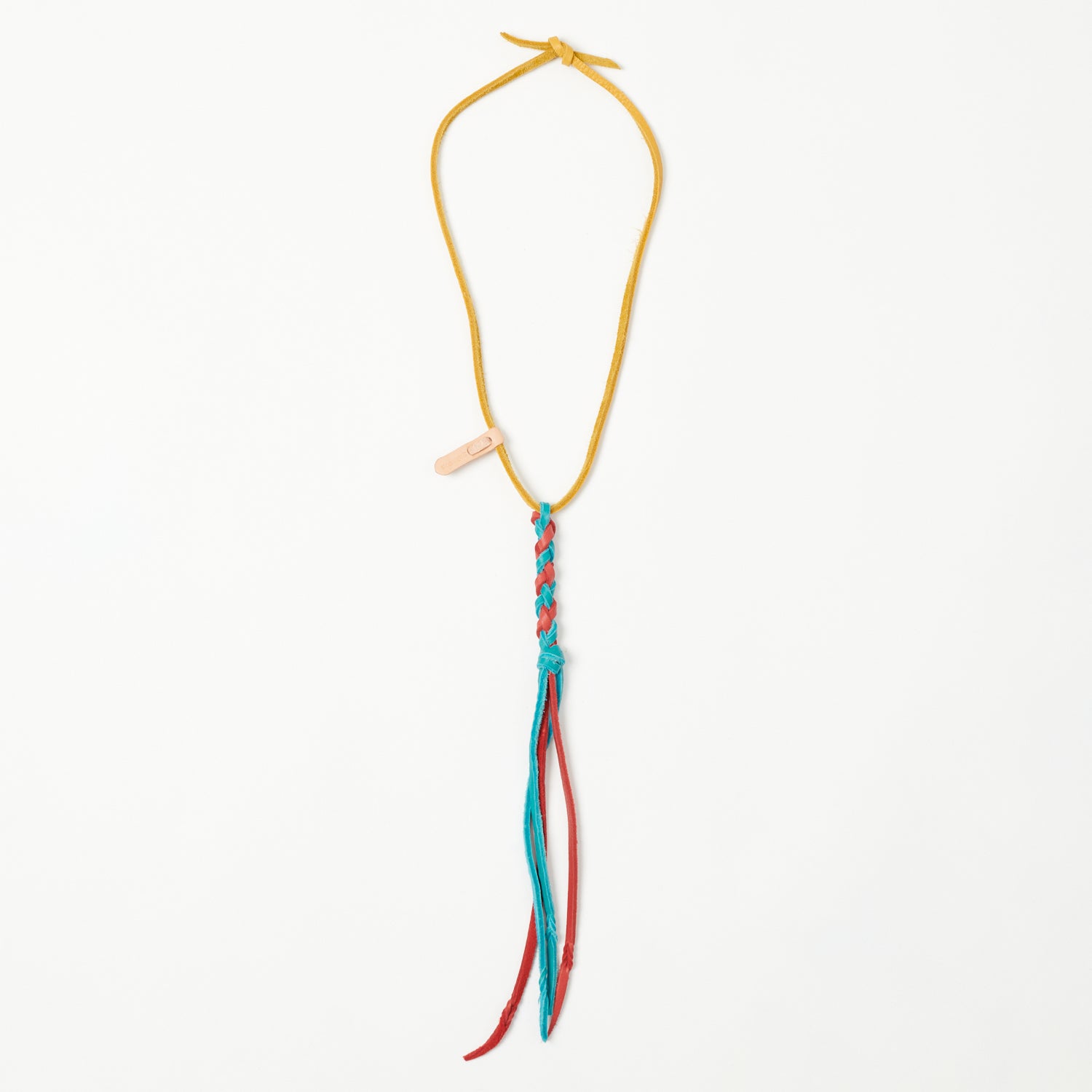 Yuketen Braided Leather Necklace - Turquoise/Red | SON OF A STAG