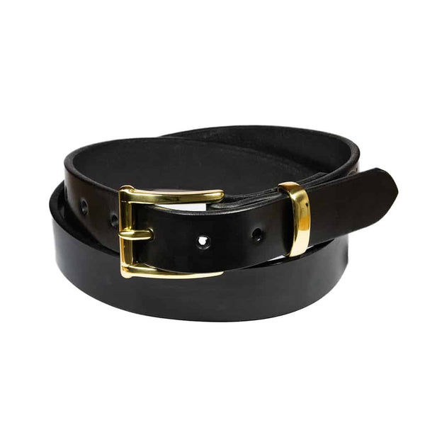 Barnes & Moore Slim Belt - Black/Brass