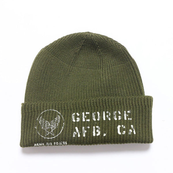 Buzz Rickson's 'George AF Base' A-4 Knit Cap - Olive