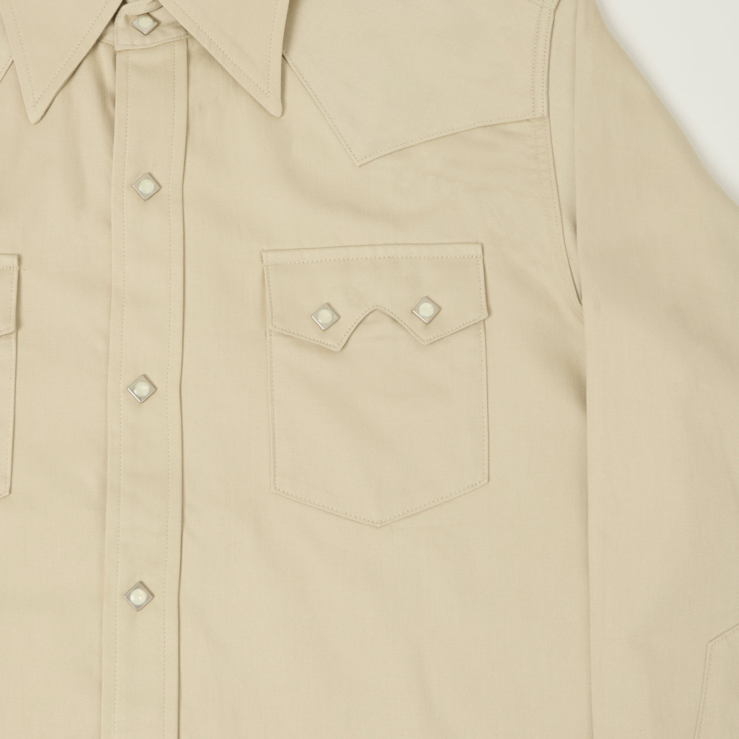 Anatomica 'Harrison' Sateen Western Shirt - Beige