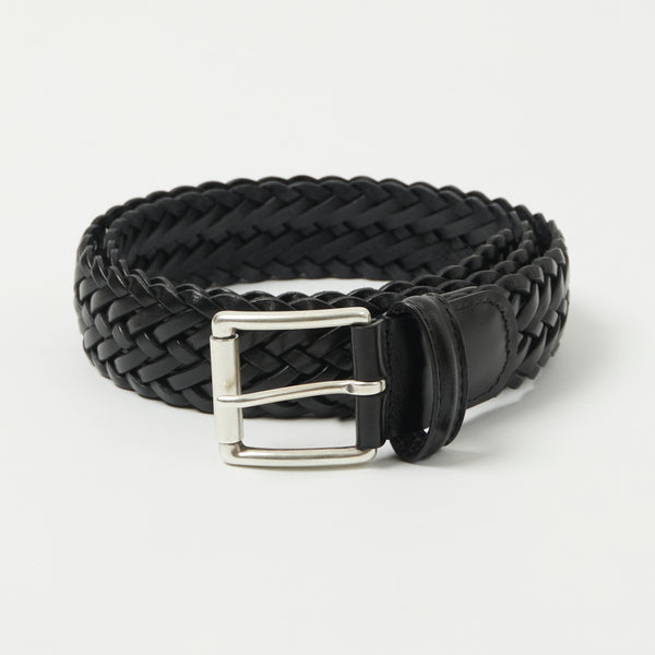 Anderson's Leather 3.5cm Woven Belt - Black