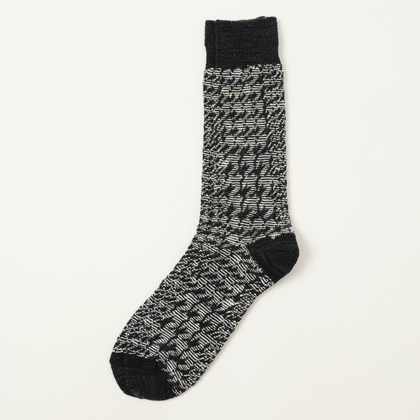 Anonymous Ism Houndtooth JQ Crew Sock - Black/White