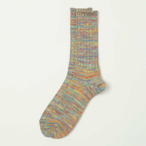 Anonymous Ism 5 Colour Mix Crew Socks - Green